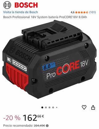 2 Baterías Bosch ProCORE 18V 8.0Ah