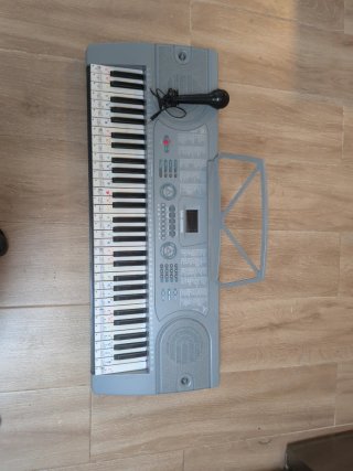 Órgano electrónico con micrófono
