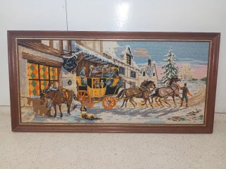 Quadro Tapeçaria Ponto Cruz Vintage