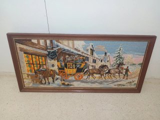 Quadro Tapeçaria Ponto Cruz Vintage