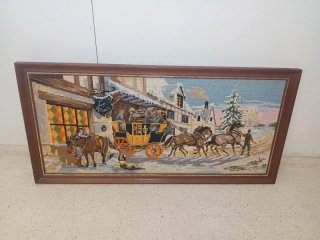 Quadro Tapeçaria Ponto Cruz Vintage