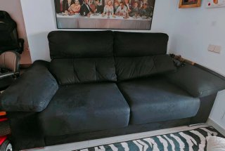 Sofá de tela negro