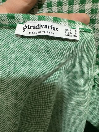 Vestido Stradivarius cuadros verde S