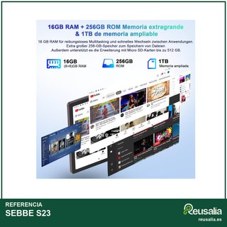 SEBBE S23 256GB Marrón Tablet Android 13
