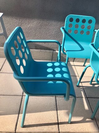 6 Sillas Terraza Acero Azul