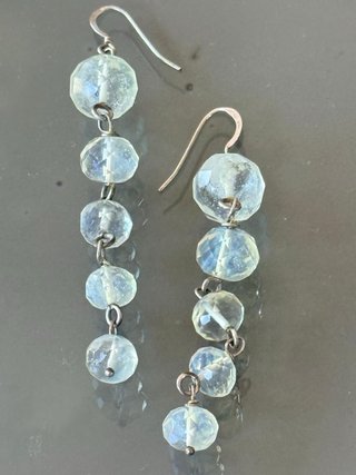 Orecchini vintage argento 925 quarzi sfaccettati