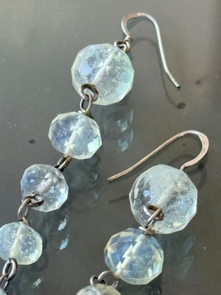 Orecchini vintage argento 925 quarzi sfaccettati