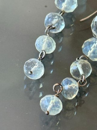 Orecchini vintage argento 925 quarzi sfaccettati