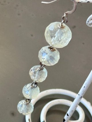 Orecchini vintage argento 925 quarzi sfaccettati