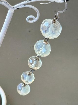 Orecchini vintage argento 925 quarzi sfaccettati