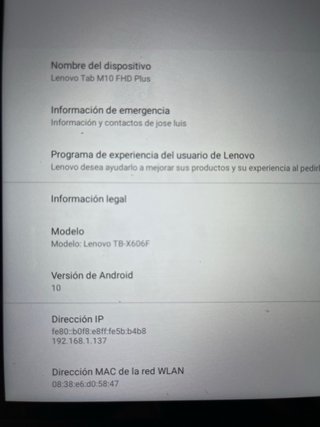 Tablet Lenovo M10 FHD Plus Negra