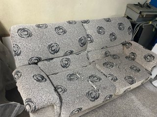 Sofá de 2 plazas gris y negro