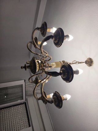 Cabecero de cama antiguo dorado Con 2 mesitas