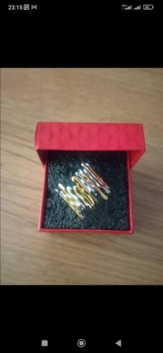 Anillo Metal Dorado y Plata Ajustable