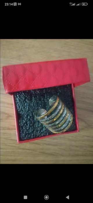 Anillo Metal Dorado y Plata Ajustable