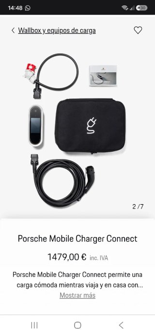 Cable y cargador coche, Porsche mobile charge