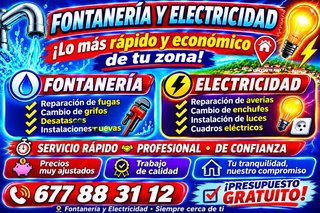 Fontanería y Electricidad a Domicilio