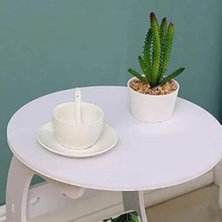 Mesa auxiliar redonda blanca