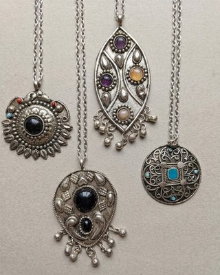 Lote 4 Colgantes Vintage Étnicos Boho/Tribal