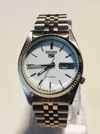 Reloj Seiko 5 Datejust 1985 Automático Blanco