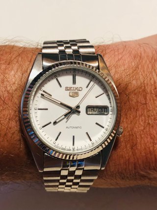 Reloj Seiko 5 Datejust 1985 Automático Blanco