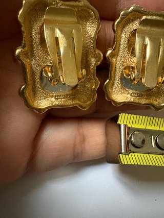 Pendientes CRAFT vintage clip dorado morado