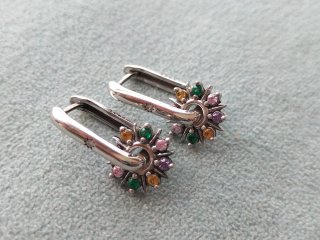 Pendientes aro flor plata de ley