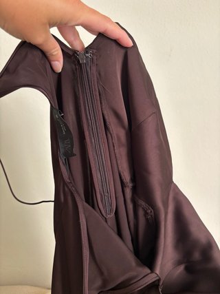 Vestido Zara volantes asimétrico marrón