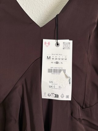 Vestido Zara volantes asimétrico marrón
