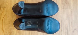 Zapatos de tacón marrones peep toe