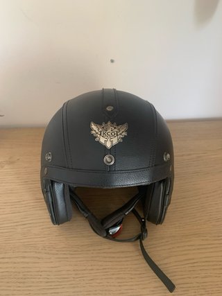 Casco Moto Retro Cuero
