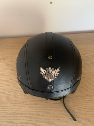 Casco Moto Retro Cuero