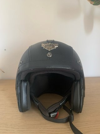 Casco Moto Retro Cuero