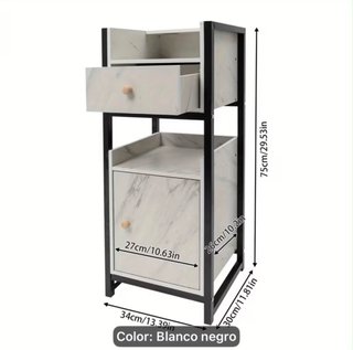 Estante auxiliar con cajón y puerta