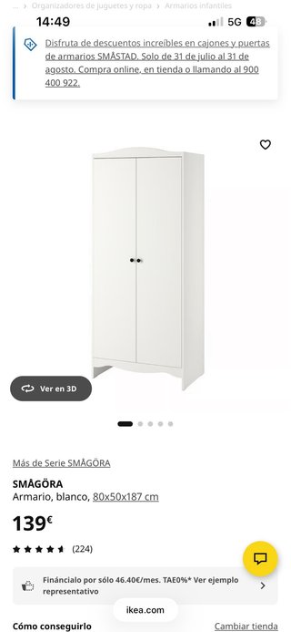 Armarios SMAGORA Ikea blancos