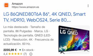 TV LG 86 QNED80T6A