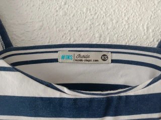 Vestido rayas azul y blanco espalda abierta xs