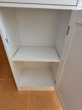 Armario Alto Baño Madera y Cristal 40x27x171,5 cm