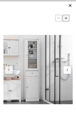 Armario Alto Baño Madera y Cristal 40x27x171,5 cm