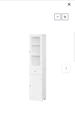 Armario Alto Baño Madera y Cristal 40x27x171,5 cm