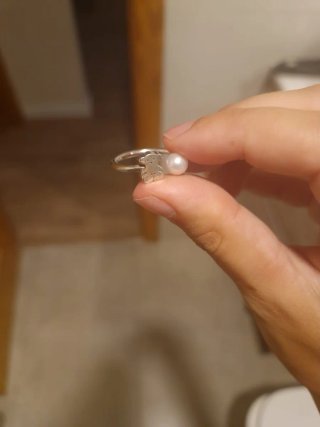Anillo Tous Plata Oso y Perla  Ajustable