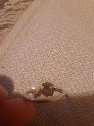 Anillo Tous Plata Oso y Perla  Ajustable
