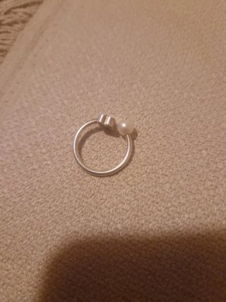 Anillo Tous Plata Oso y Perla  Ajustable