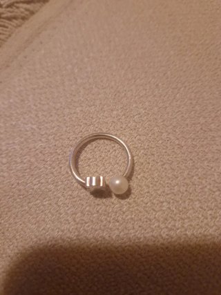 Anillo Tous Plata Oso y Perla  Ajustable