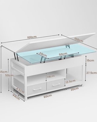 Mesa de Centro de Altura Ajustable 3 en 1