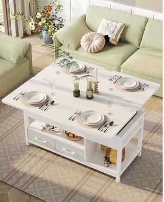 Mesa de Centro de Altura Ajustable 3 en 1