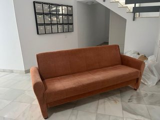 Sofá Cama , tela naranja