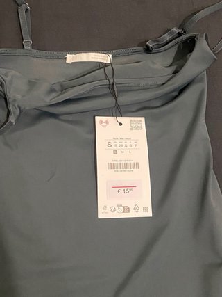 Vestido Zara verde gris