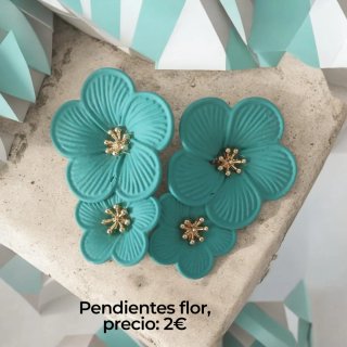 Pendientes aro flores burdeos y oro