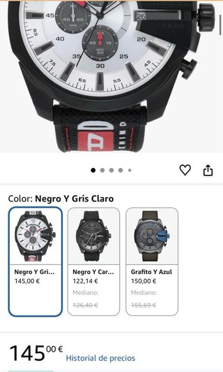 Reloj Diesel Chronograph Blanco y Negro